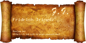 Fridrich Iringó névjegykártya
